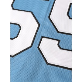 Myrtle Beach Mermaid Men's #55 Embroidered Baseball Jersey - Light Blue & Green V-Neck Short Sleeve, Breathable Button-Up Sports Shirt for Training, Competition, and Casual Wear, Competition Clothing | Vneck Jersey | Quality Embroidery