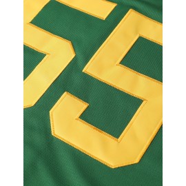 Myrtle Beach Mermaid Men's #55 Embroidered Baseball Jersey - Light Blue & Green V-Neck Short Sleeve, Breathable Button-Up Sports Shirt for Training, Competition, and Casual Wear, Competition Clothing | Vneck Jersey | Quality Embroidery