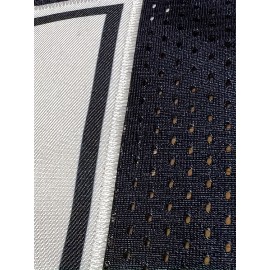 Men'S #21 Breathable V-Neck Rugby Jersey, Deep Blue Polyester-Spandex Blend, Short Sleeve Athletic Training Shirt with Classic American Embroidery, Loose Fit for Sports, Casual Wear, and Outdoor Activities