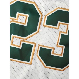 Men'S American Basketball Suit # 23 White Breathable Round Neck Basketball Suit Embroidered Polyester Knitted S-3XL