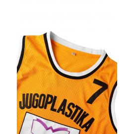 Athletic Appeal, Men's #7 Yellow Basketball Jersey - Retro Style, 