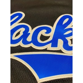 Men'S Black Embroidered Baseball Jersey #42 - 100% Polyester, V-Neck, Loose Fit, Machine Washable, Casual & Sporty Style for All Seasons, Sizes S-XXXL, Casual Wear Jersey | Embroidered Sports Jersey | Button Closure