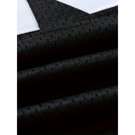 Men'S #13 Black Rugby Jersey - 100% Polyester V-Neck Short Sleeve Sportswear T-Shirt with Stitching for American Football, Casual Wear, and Training, Training Jersey | Sporty Vneck | Detailing