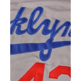 Men'S V-neck Baseball Jersey # 42 Gray Embroidered Breathable And Lightweight, Perfect For Training And Casual Wear S-3XL