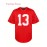 Men'S # 13 Red American Football Shirt - V-neck Breathable Polyester Fiber Suitable For Training Team Sports And Casual Clothing S-3XL
