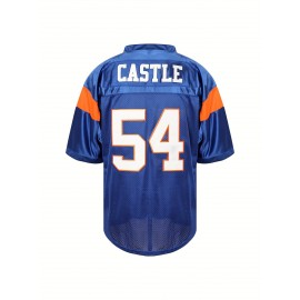 Blue Mountain State University No. 54 Thad Castle Football Jersey Blue White Athletic Training S-3XL