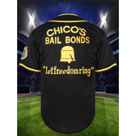 Men's#12 Black Baseball Shirt with Embroidered Alphabet - V-neck, Button, Polyester Fiber, Machine Washable - Perfect for Sports And Casual Wear