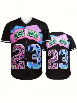 23 Men's Baseball Jersey Sports Training Jersey Black Breathable Comfortable Shirt S-3XL