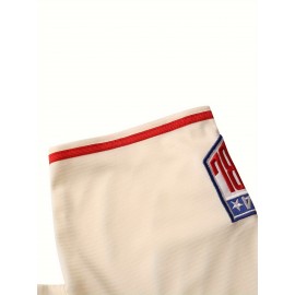 Men's #43 Beige Polyester Baseball Jersey, V-Neck, Button-Up, Ideal for Games & Training, Spring/Summer/Fall, Sizes S-3XL, Outdoor Activities Shirt | Casual Baseball Shirt | Durable Polyester