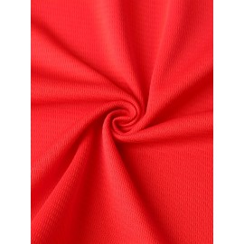 Men's #10 Red Baseball Shirt - V-Neck Button-Up Design with BAD BOY & PINESTRIP POWER Logos, Loose Fit Team Uniform for Games, Training, Casual Wear (Sizes S-3XL)