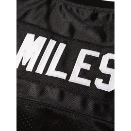 1pc Men'S Polyester V-Neck Football Jersey with Embroidered Letter and Number - Loose Fit Sports Top for Training, Casual, Team Sports, Halloween, Christmas, Football Parties - S-3XL