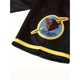 1pc Men's V-Neck Baseball Jersey - 100% Polyester Knit Fabric, Loose Fit with Button Closure, Breathable & Comfortable for Sports Training, Casual Wear, and Outdoor Activities - Sizes S-3XL