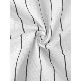 Men's American # 7 White Striped Baseball Jersey Suitable for Team Training And Street Wear In Spring, Summer, And Autumn, Size S-3XL