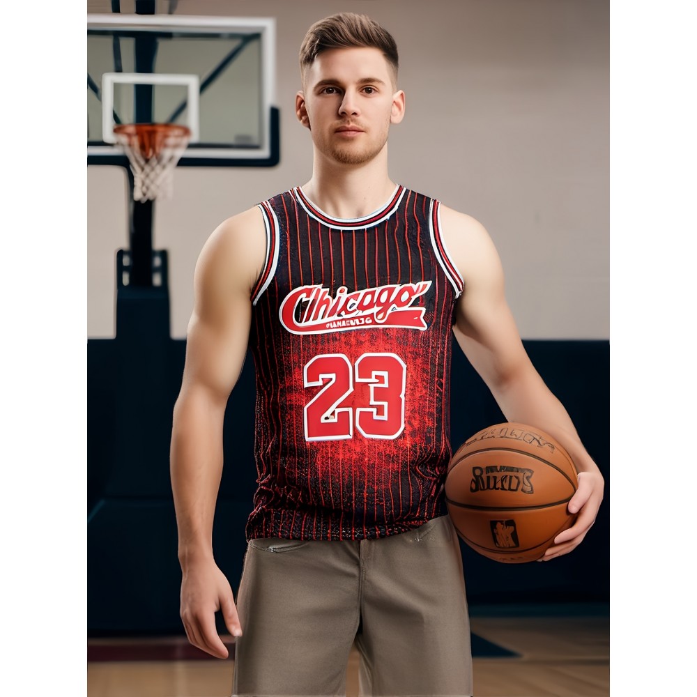 This Jersey Was A Gift For Son'S Birthday Men'S #23 Basketball Jersey, Vintage Embroidery, Breathable Sleeveless Top