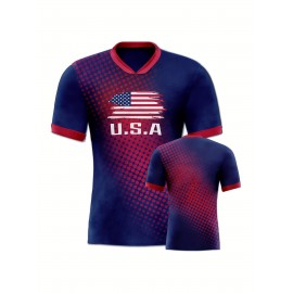 Professional Sports Fabric Men'S Creative Pattern Print North America Home Soccer Jersey T-shirt