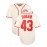 Stitched 43 Beige Baseball Jersey Embroidery V Neck Short Sleeve Baseball Shirt, Breathable Button-Up Sports Uniform For Training Competition Party