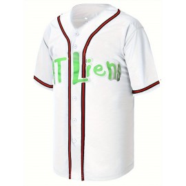 Stitched 96 White Baseball Jersey Embroidery V Neck Short Sleeve Baseball Shirt, Breathable Button-Up Sports Uniform For Training Competition Party
