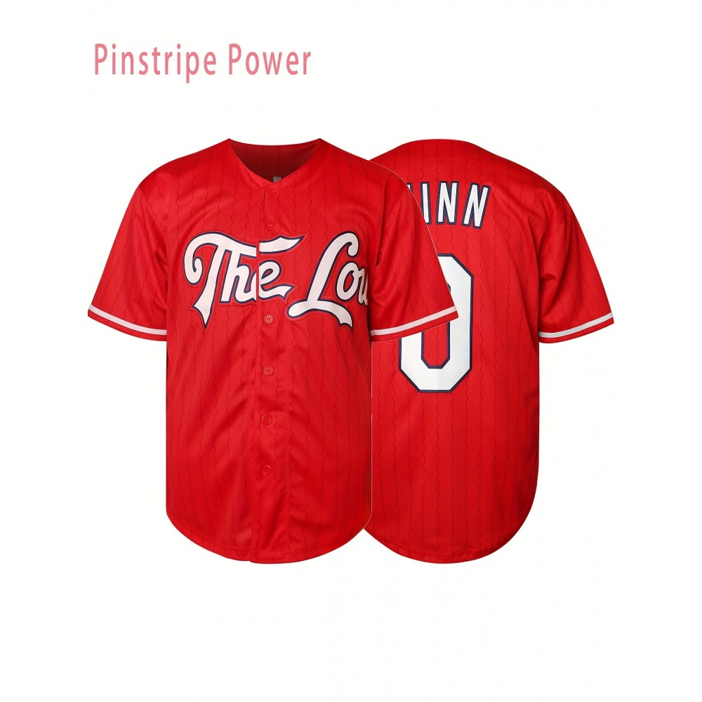 Men'S # 0 Red Baseball Shirt - Retro Sports Training And Casual S-3XL Polyester Fiber V-neck Button Design Perfect For Summer Parties And Outdoor Activities