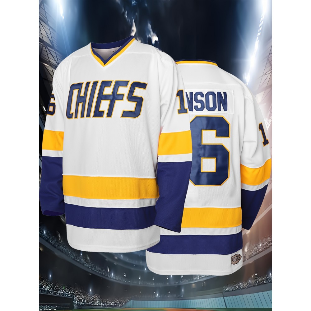 16 Men'S Ice Hockey Shirt White Sports Training Jersey Comfortable And Casual S-3XL