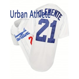 Stitched 21 Black Grey Beige White Baseball Jersey Embroidery V Neck Short Sleeve Baseball Shirt, Breathable Button-Up Sports Uniform For Training Competition Party